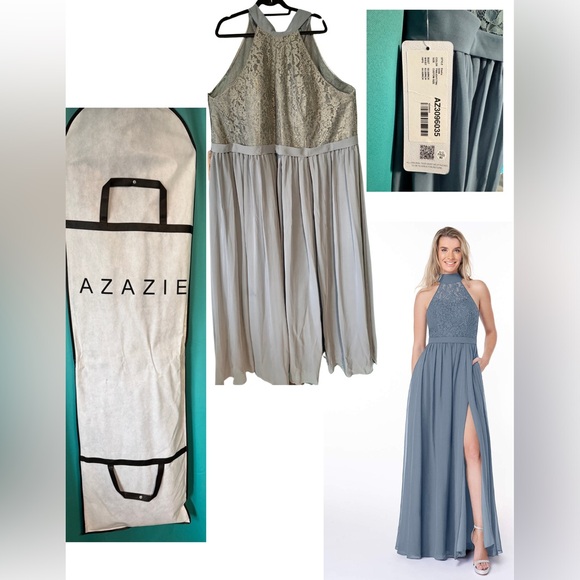 NWT AZAZIA EMILIA DRESS- Dusty Blue - Picture 1 of 2